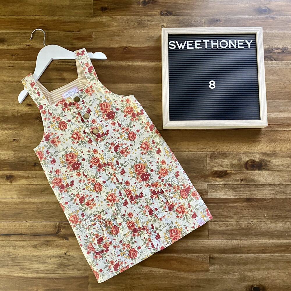 Sweethoney Floral Kids Dress - Cream and Red